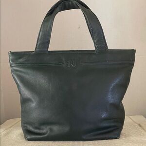 Anne Klein Dark Green Leather Handbag